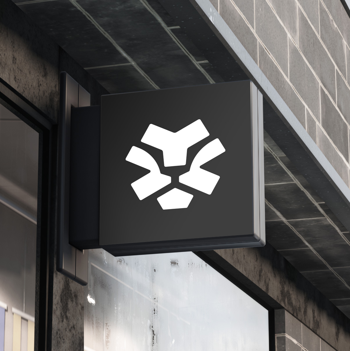 Polleo logo on the street